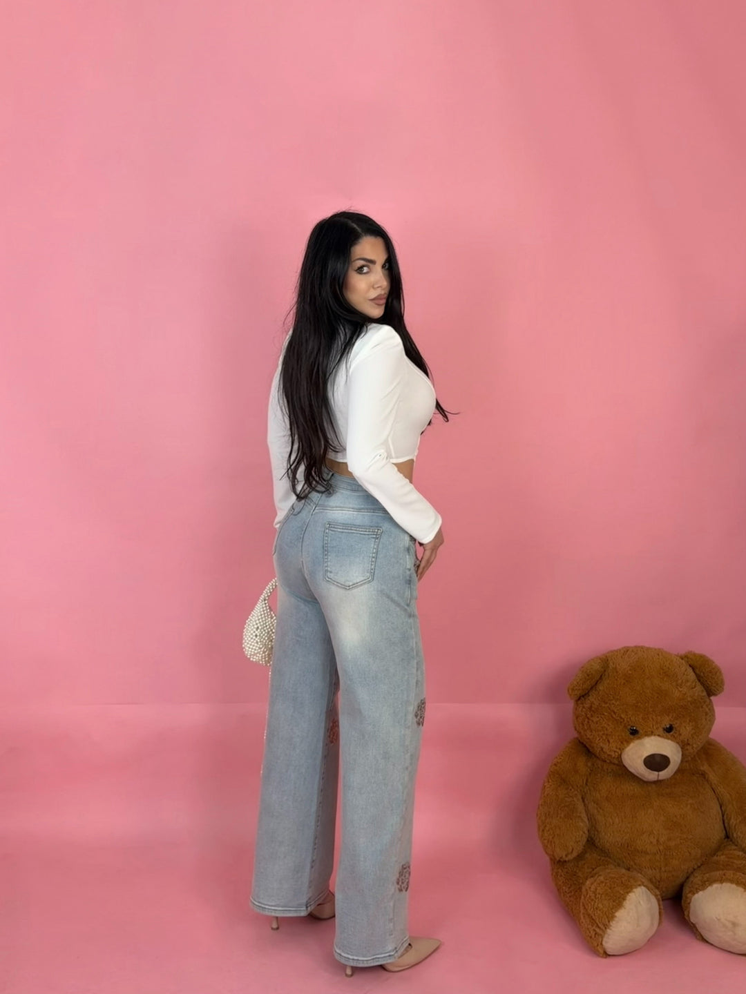 Jeans a palazzo “Flowers”