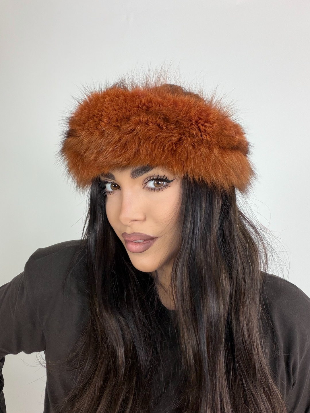 Set Fascia e polsini in Vera pelliccia di volpe vintage 03