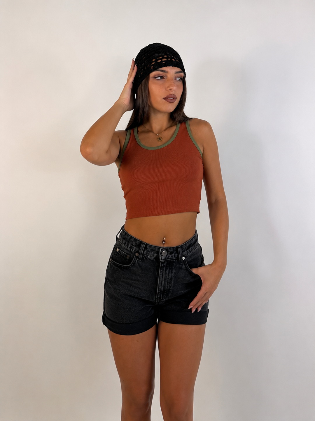 Crop top a costine “Line”