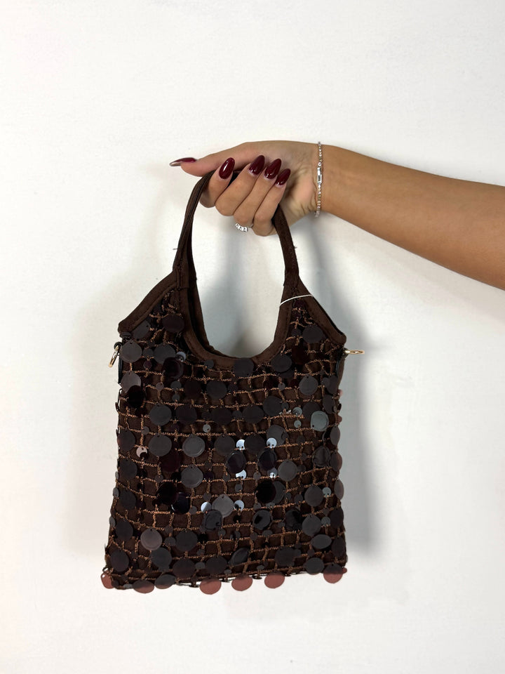 Borsa scamosciata con paillettes “Nayra”
