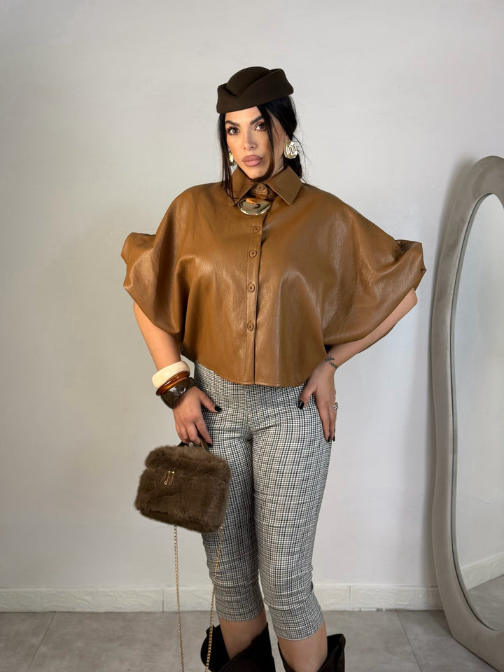 Maxi camicia in eco pelle “Retrò”