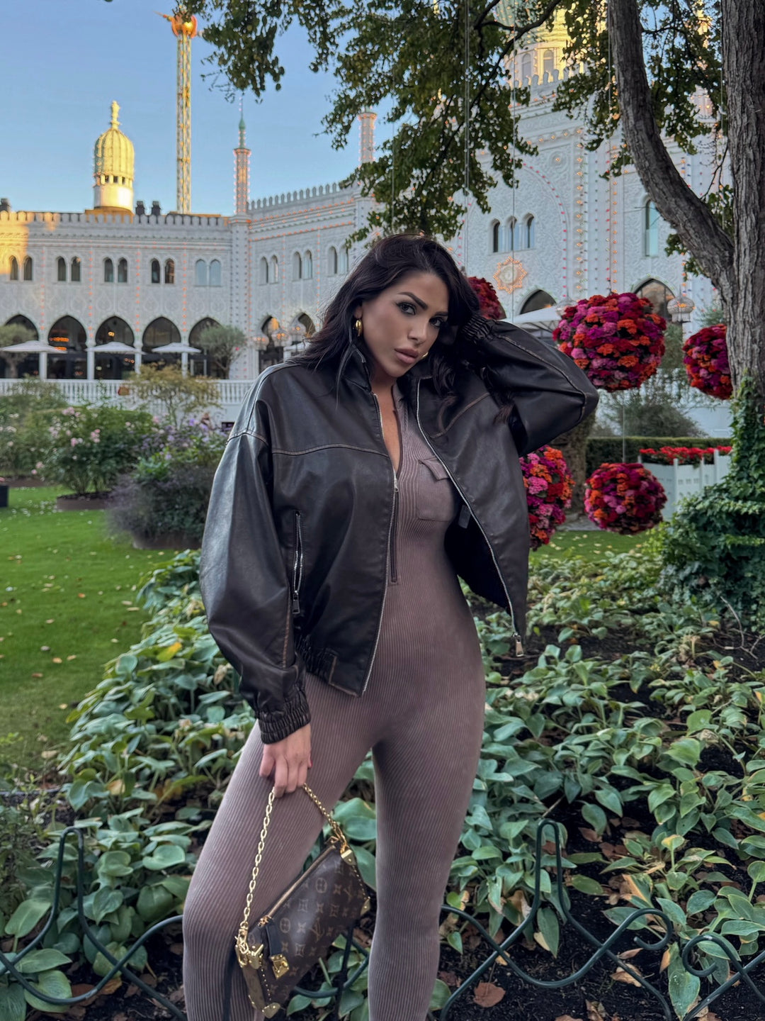 Giubbotto bomber in eco pelle “Dominique”
