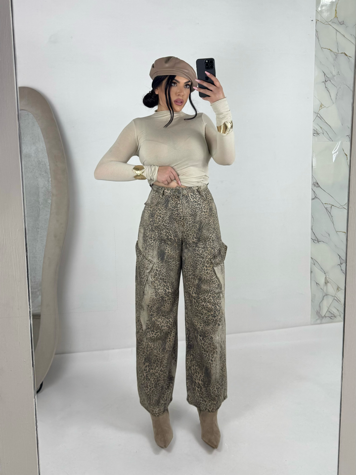 Jeans balloon animalier “Colette”