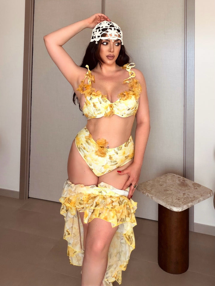 Costume a vita alta con fiori 4D “Tango”