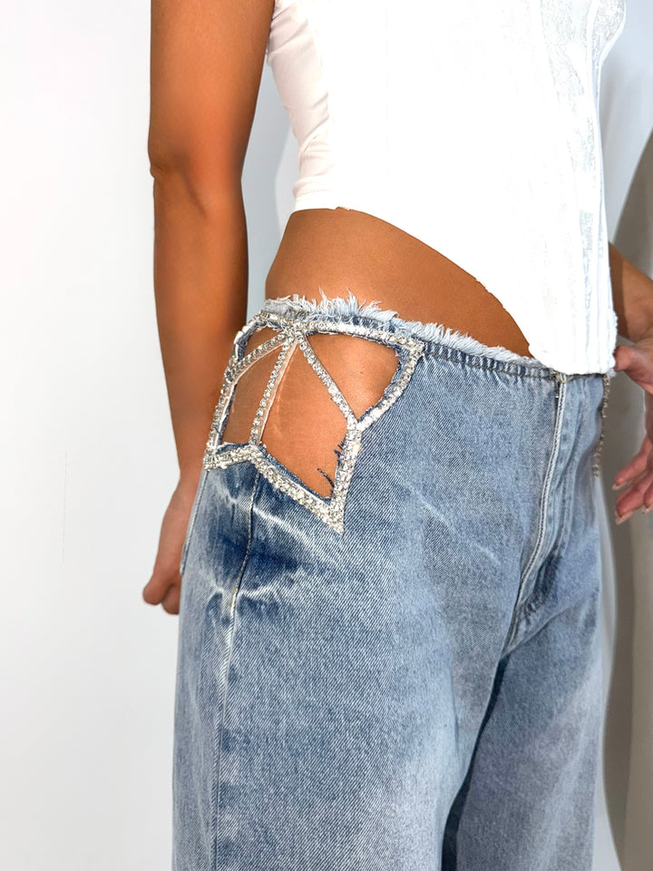 Jeans a palazzo “Crystal”