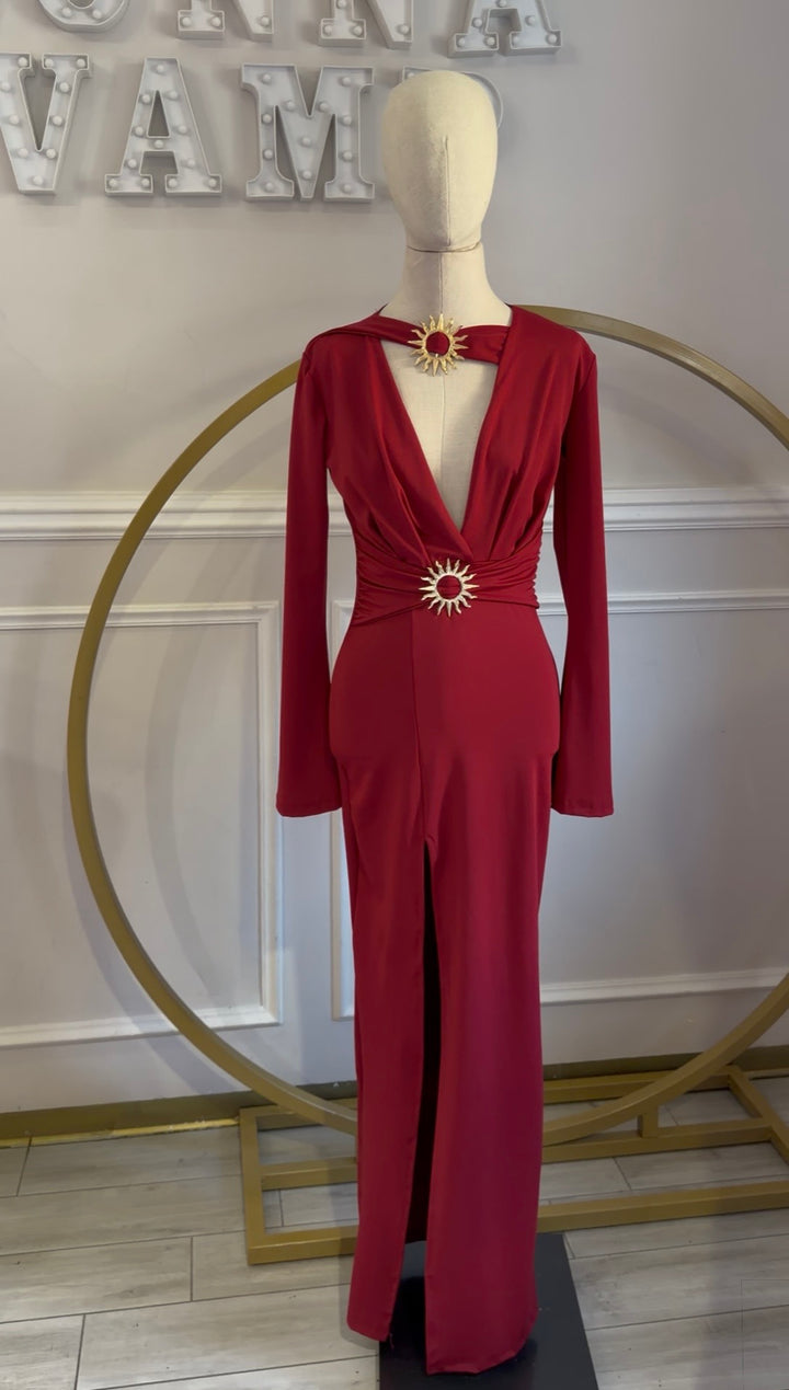 Abito lungo con cut out “Soleil”