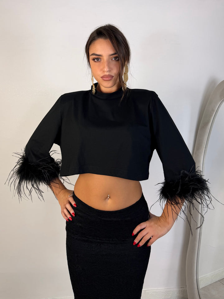 Maglia con piume JUSTWEST “Belle”