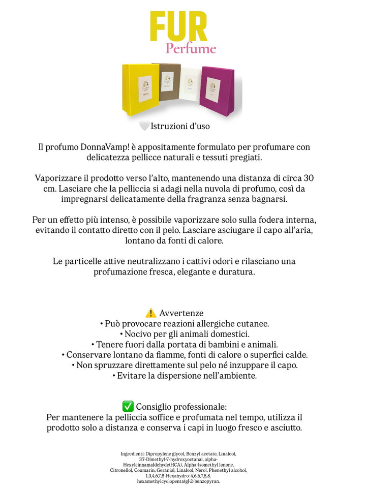 Profumo per pellicce e tessuti