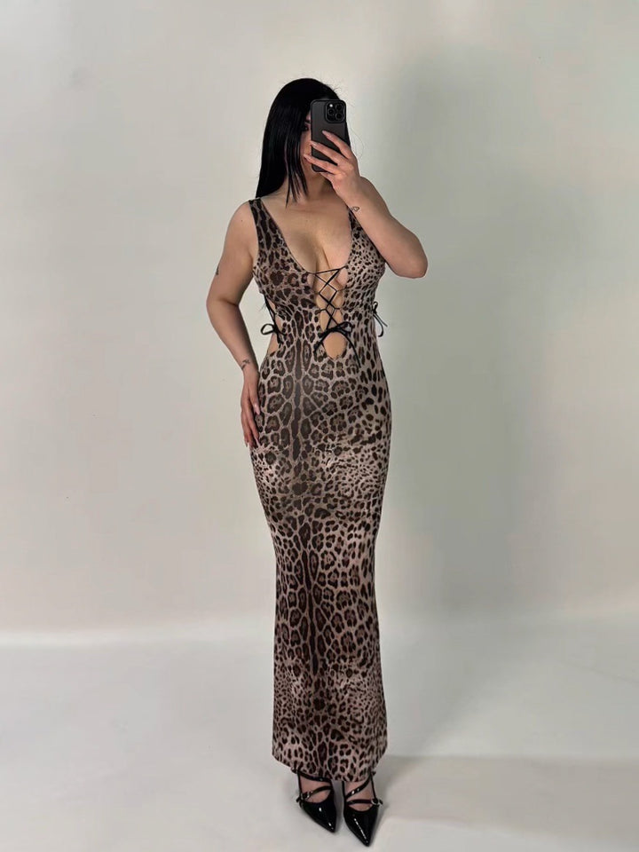 Abito lungo con lacci “Savannah”