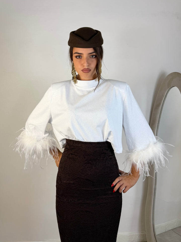Maglia con piume JUSTWEST “Belle”