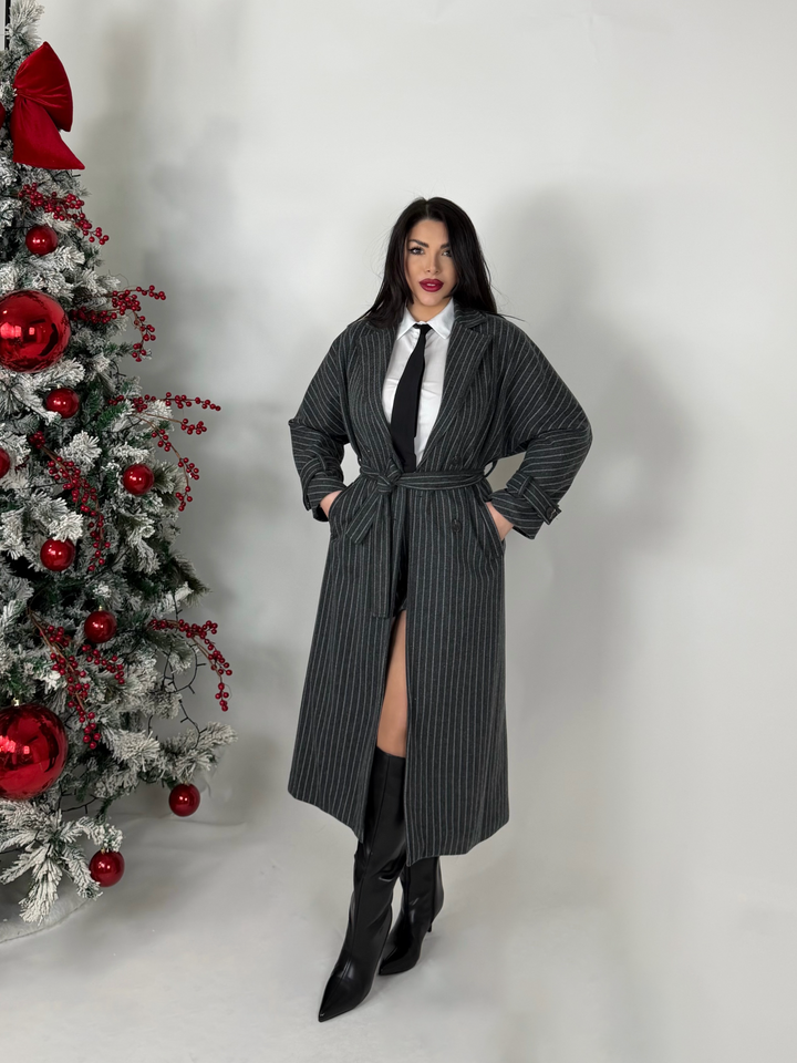 Cappotto gessato “Power”