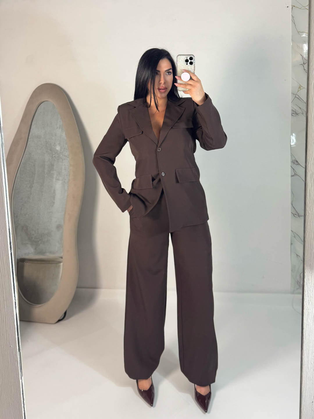 Tailleur giacca oversize e pantaloni balloon “Manila”