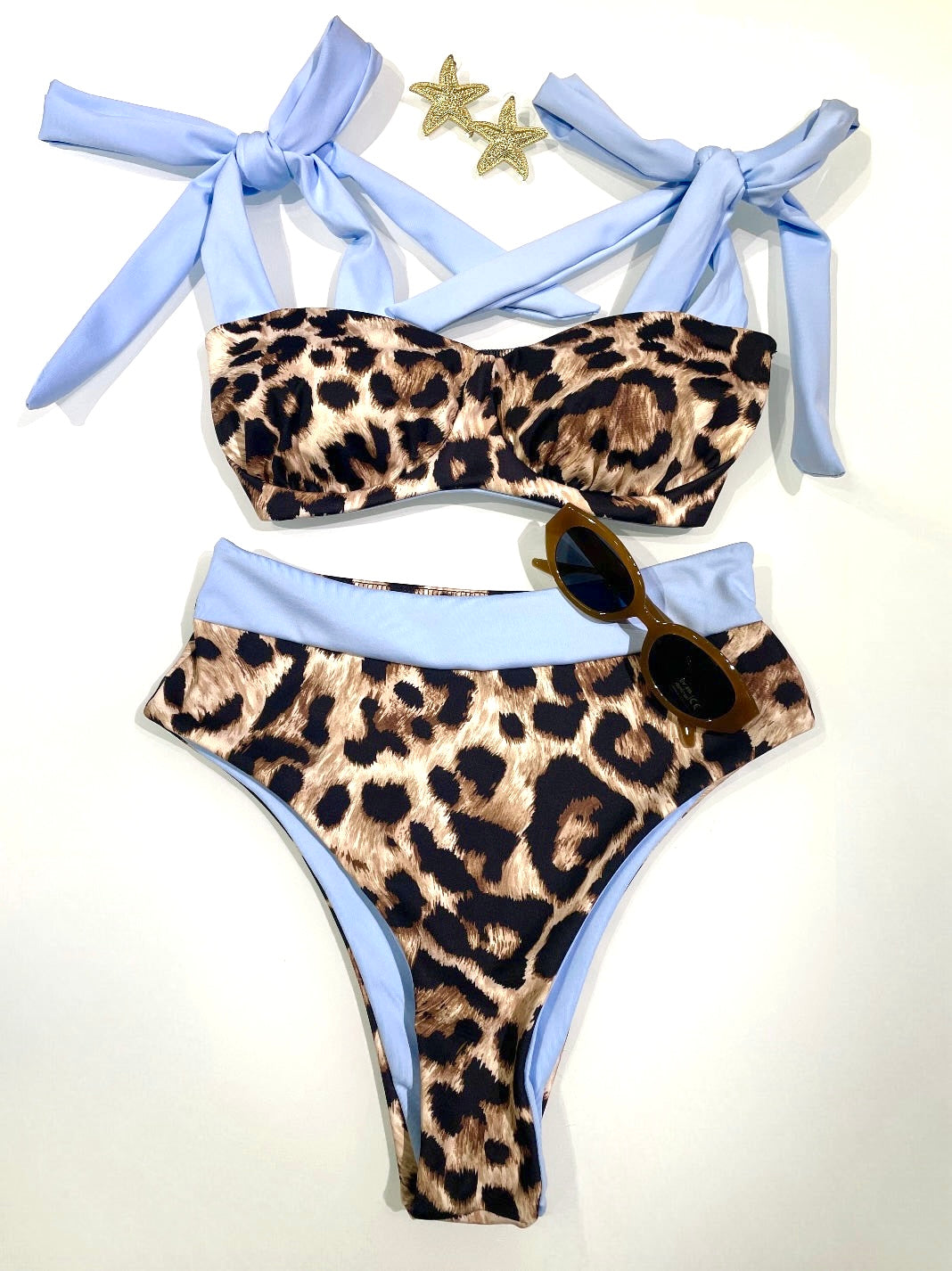 Costume vita alta a due pezzi “Leopard”