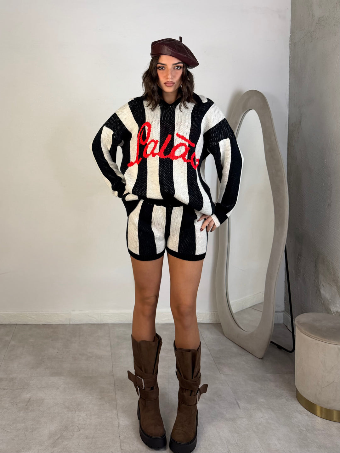 Coordinato in lana “College”