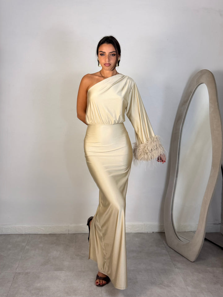 Abito con piume “Daiana”