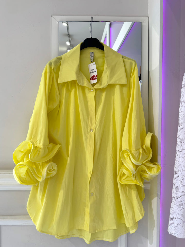 Camicia in cotone con rouche “Amina”