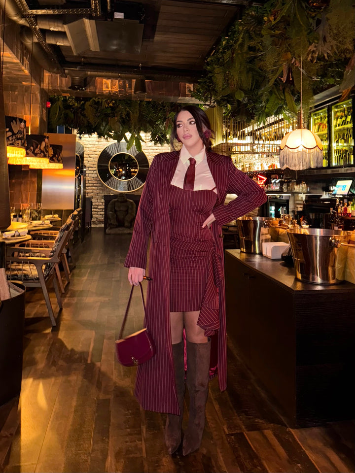 Coordinato gessato giacca e vestito “Special”