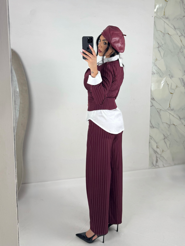 Tailleur gessato “Valery”