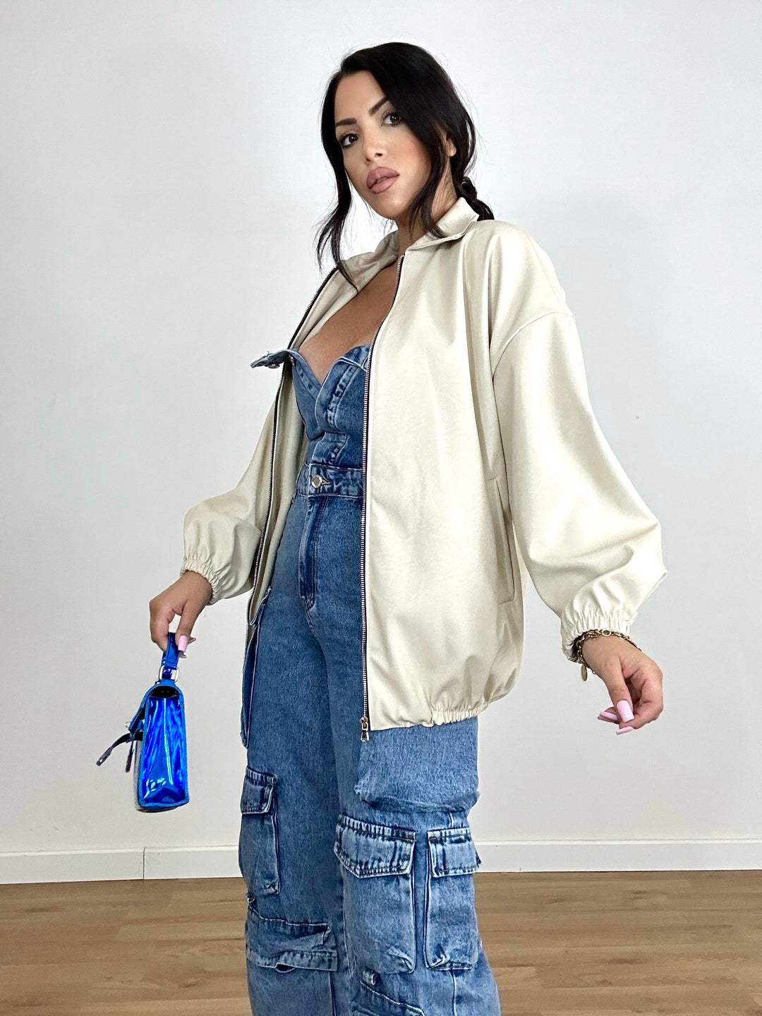 Giubbotto bomber in eco-pelle "Rihanna"