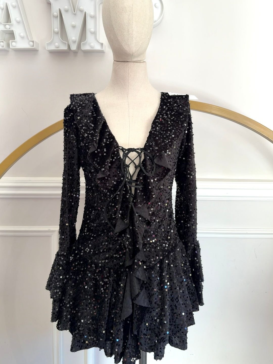 Abito velluto e paillettes “Lilith”