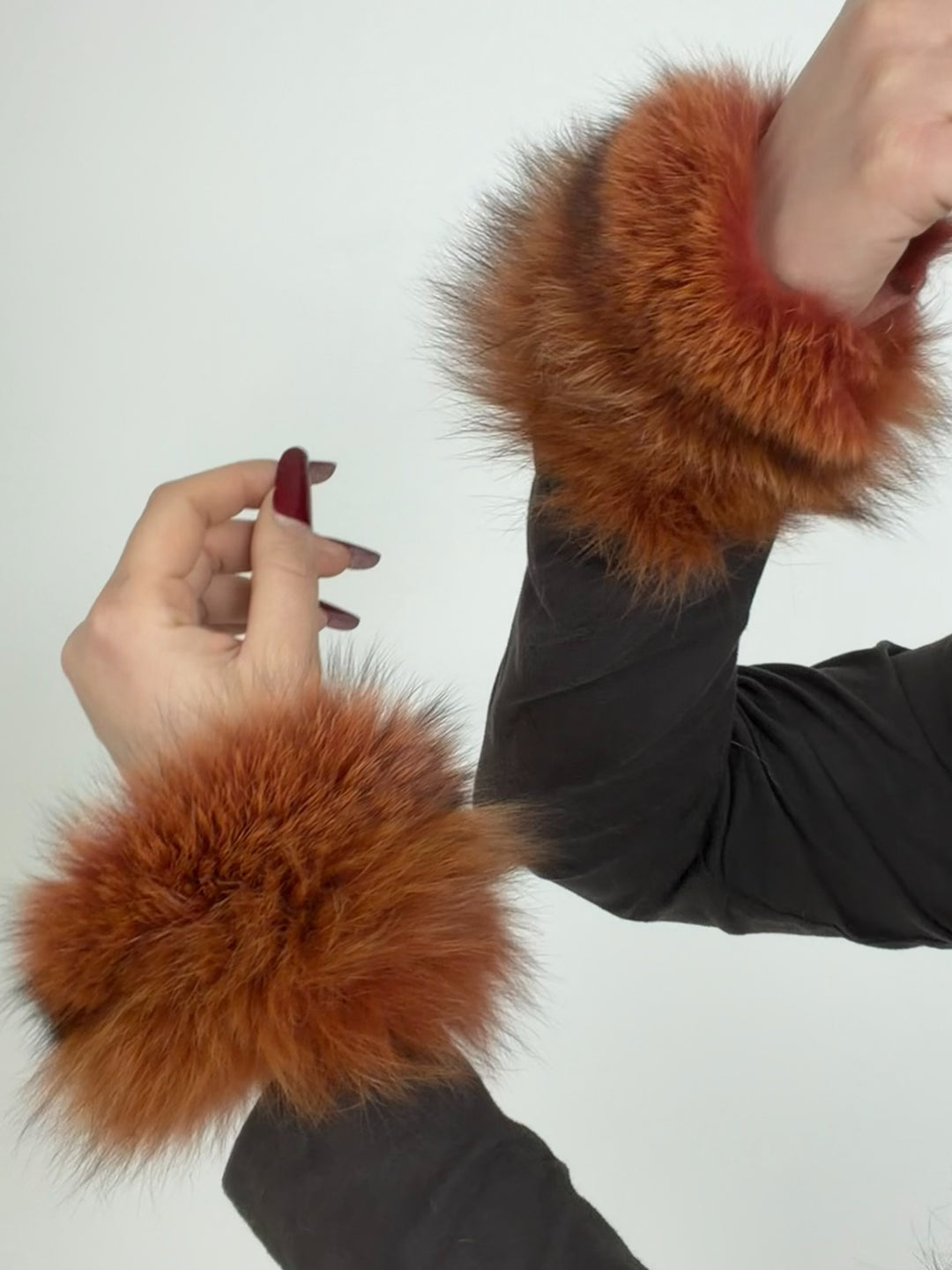 Set Fascia e polsini in Vera pelliccia di volpe vintage 03