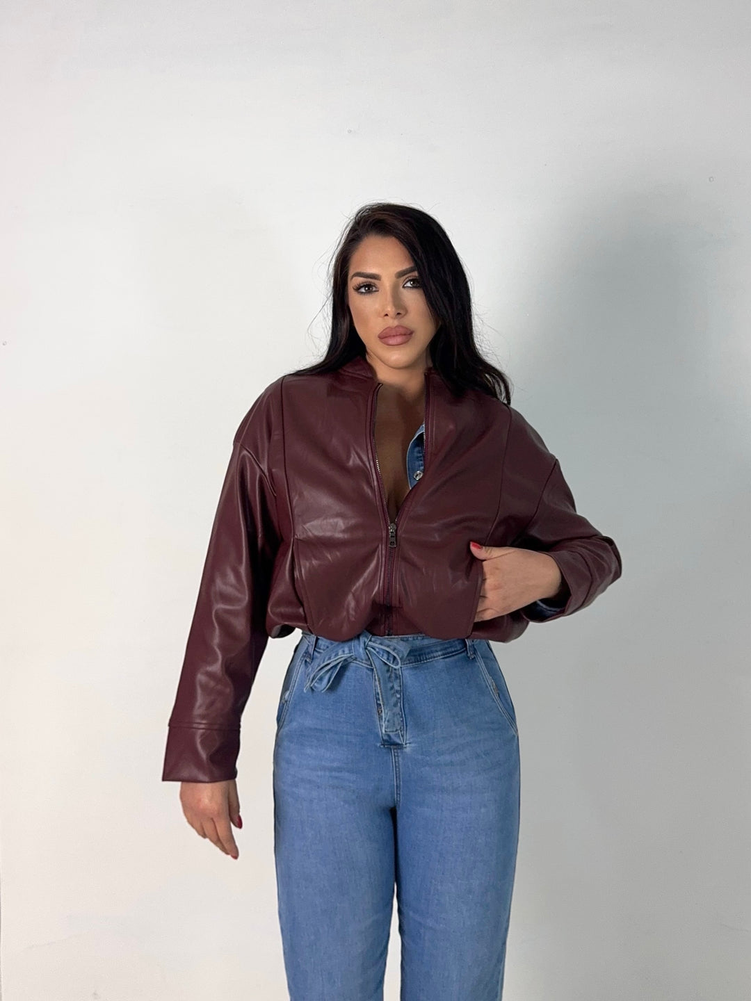 Giubbotto balloon in eco pelle “Dakota”