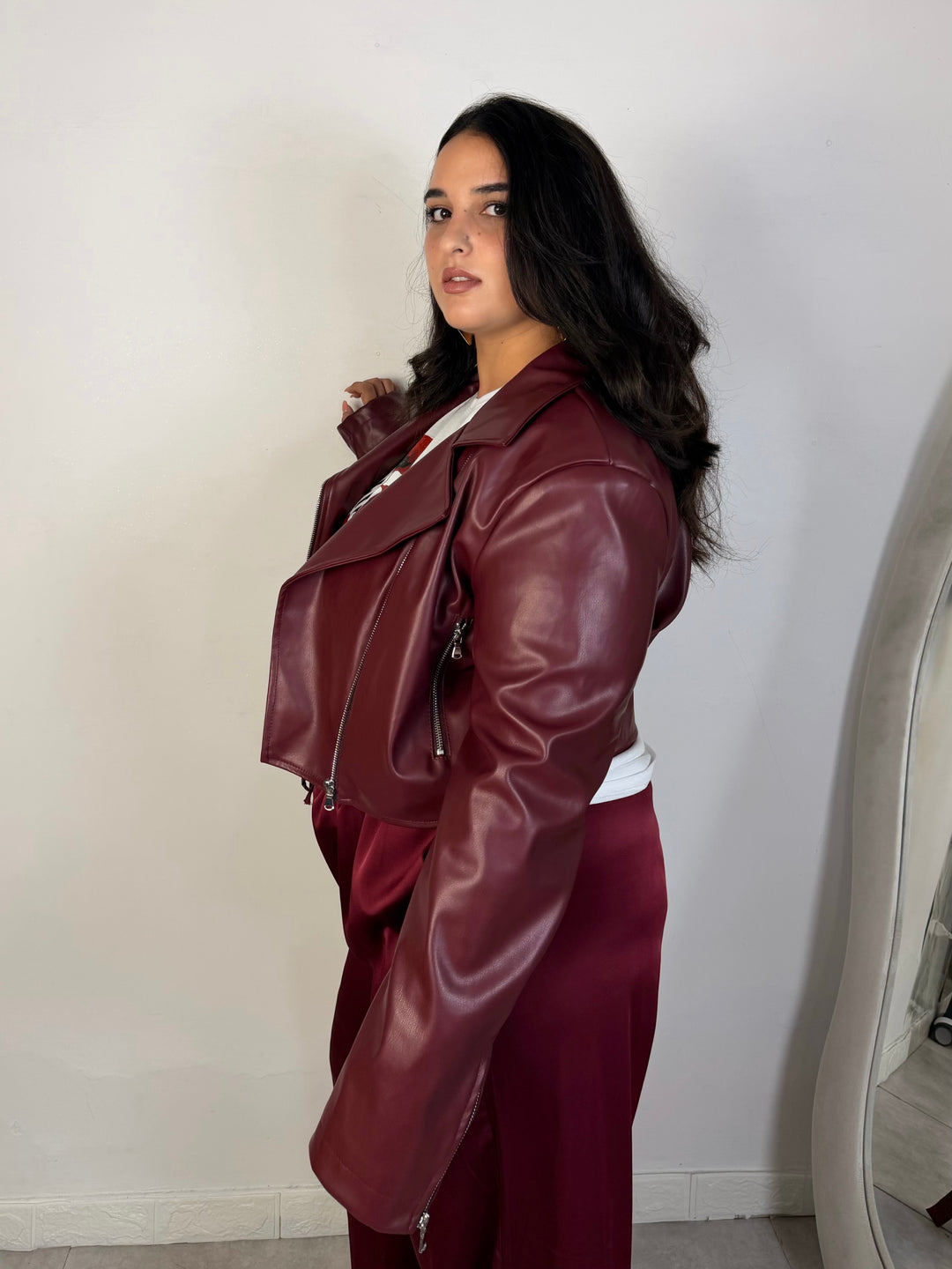 Chiodo in eco pelle “Roxane”