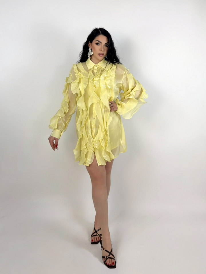 Abito con bottoni gioiello “Etherea”