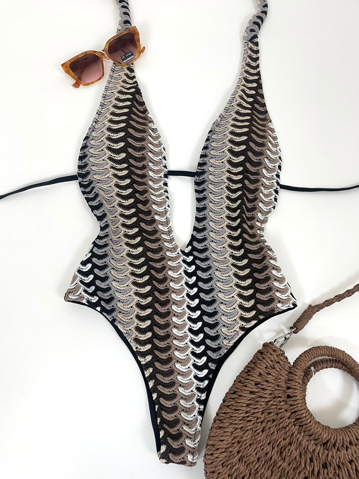 Costume intero sgambato crochet “Onda”