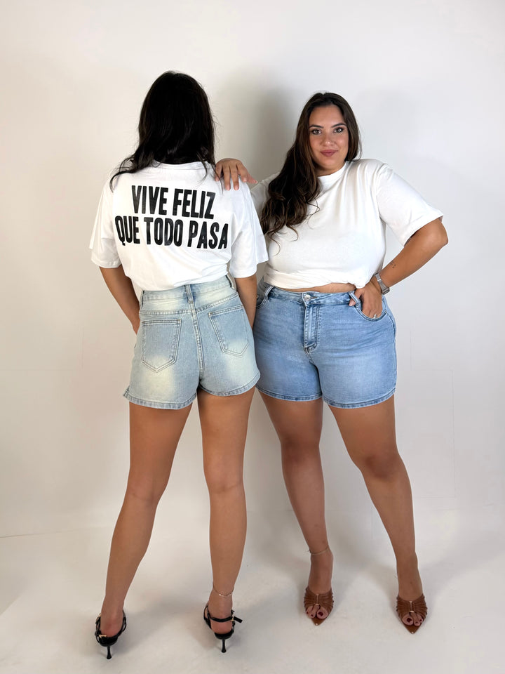 T shirt Unisex “Vive feliz que todo pasa”
