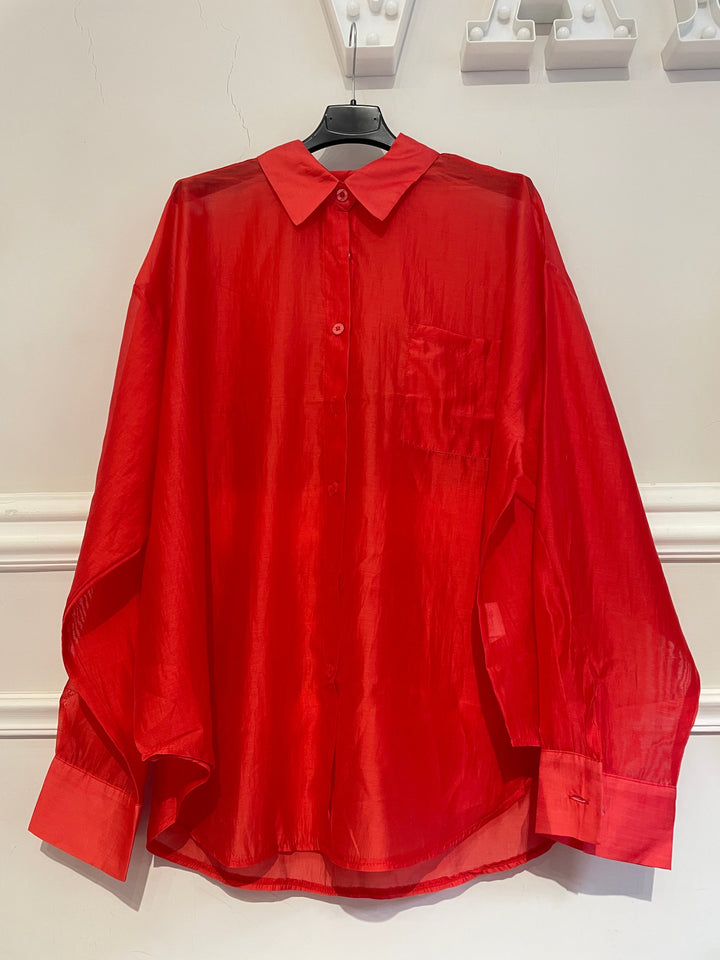 Maxi camicia in organza “Tulum”
