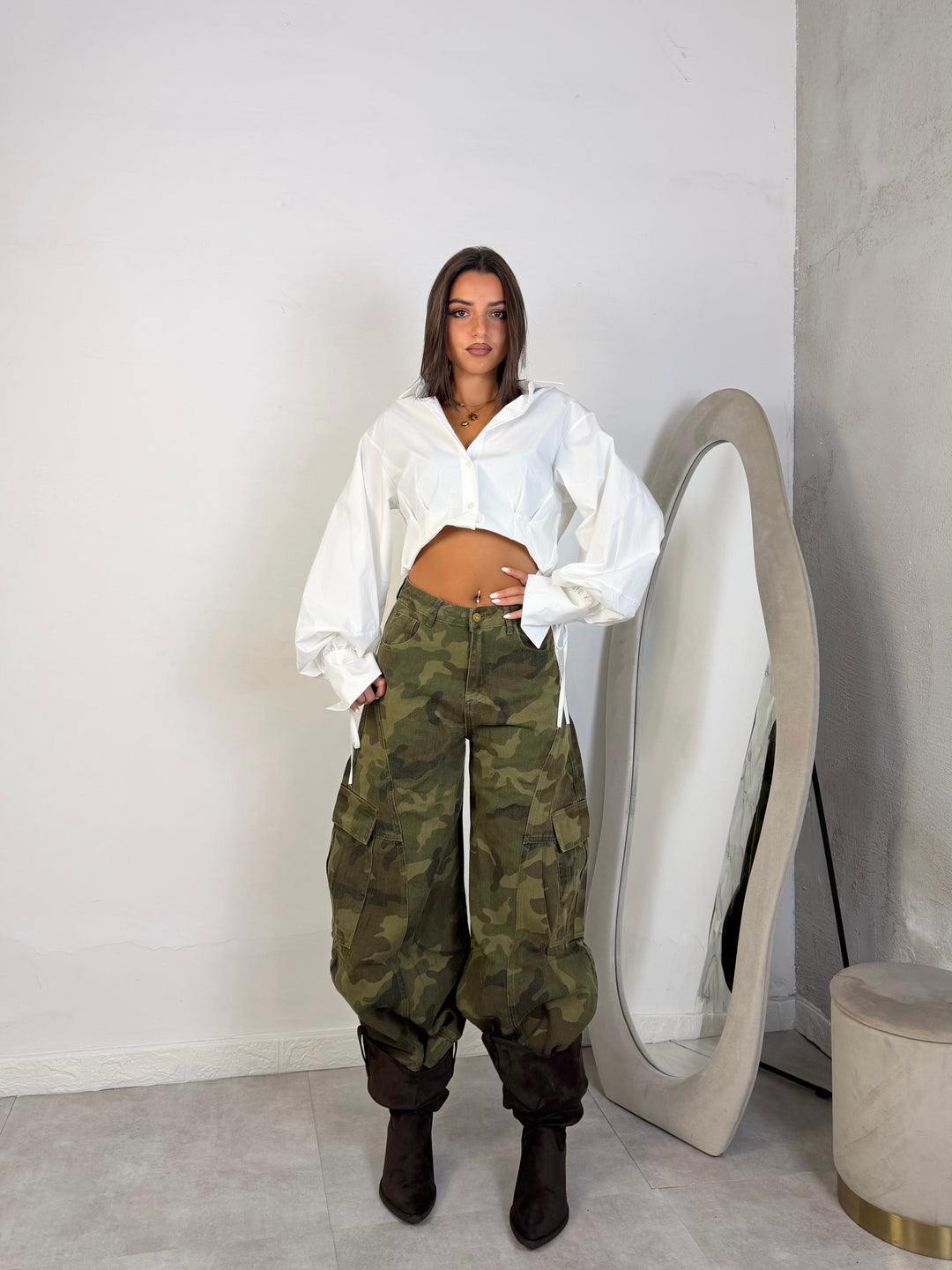 Jeans balloon rigidi “Military”