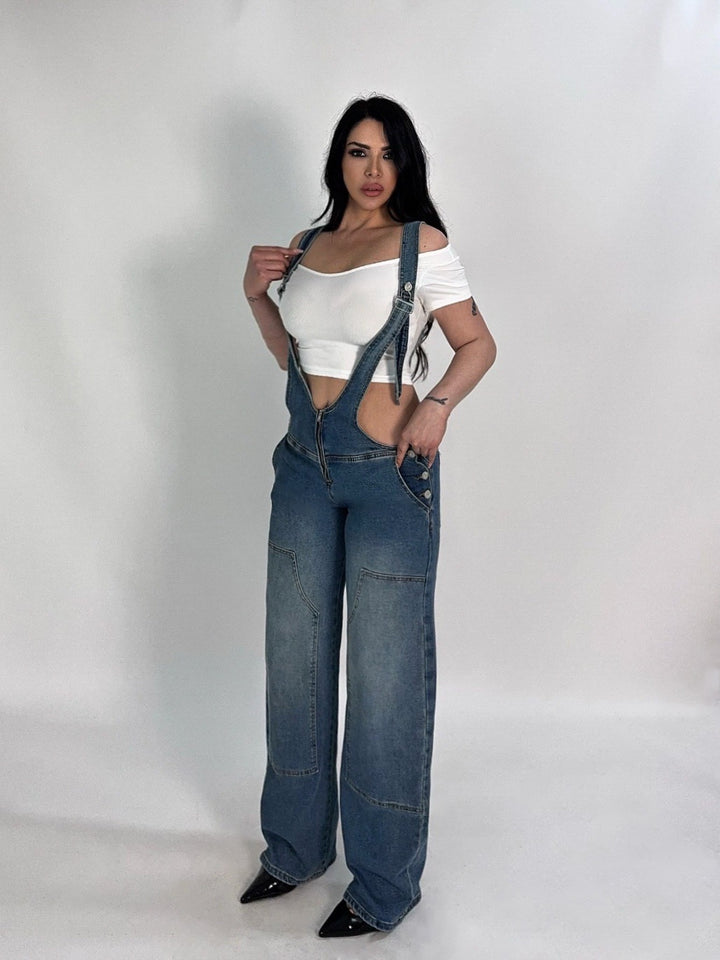 Salopette balloon in jeans “Giselle”