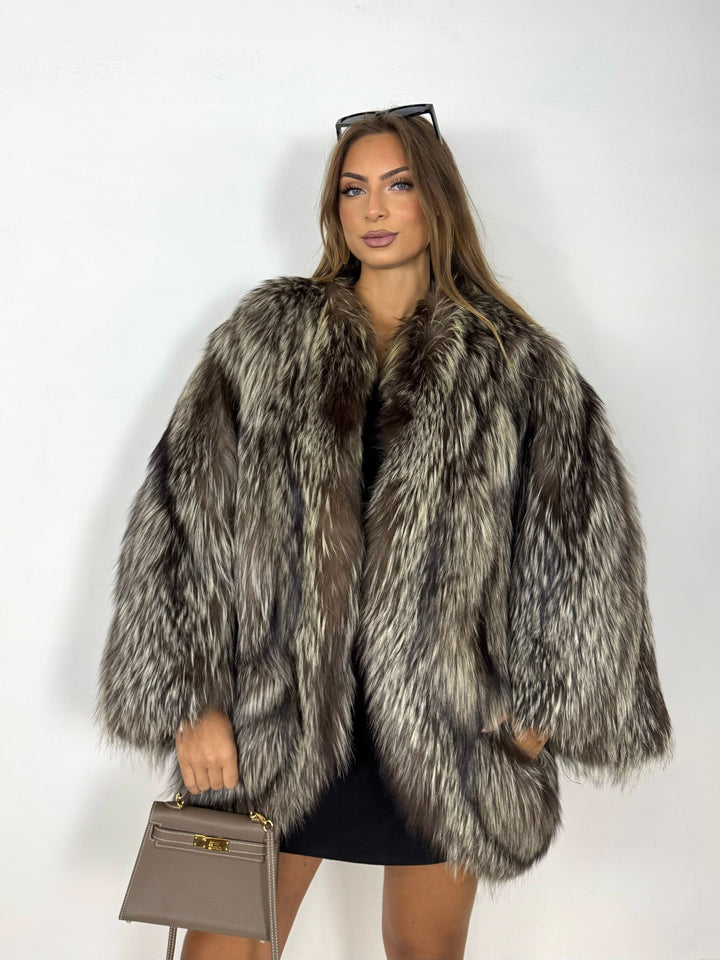 Pelliccia in volpe argentata Vintage 74