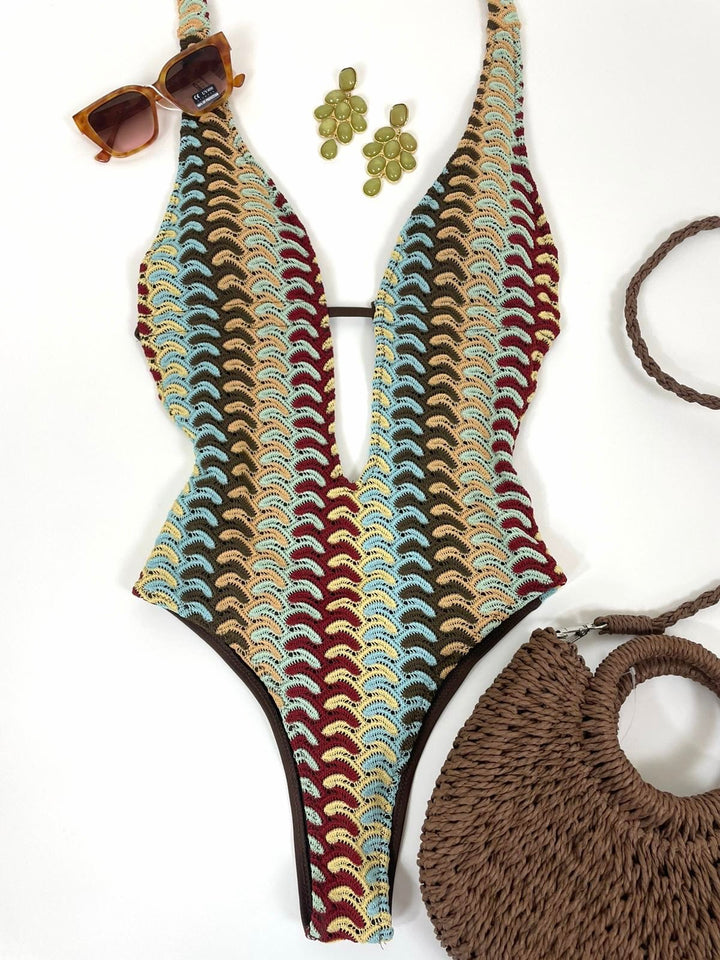 Costume intero sgambato crochet “Onda”
