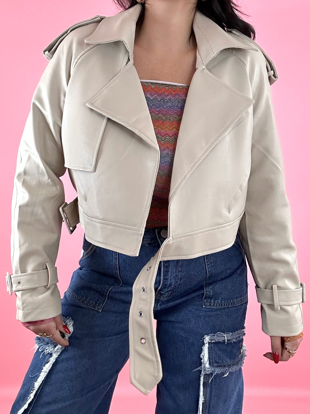 Chaqueta oversize de ecopiel "Silvia"