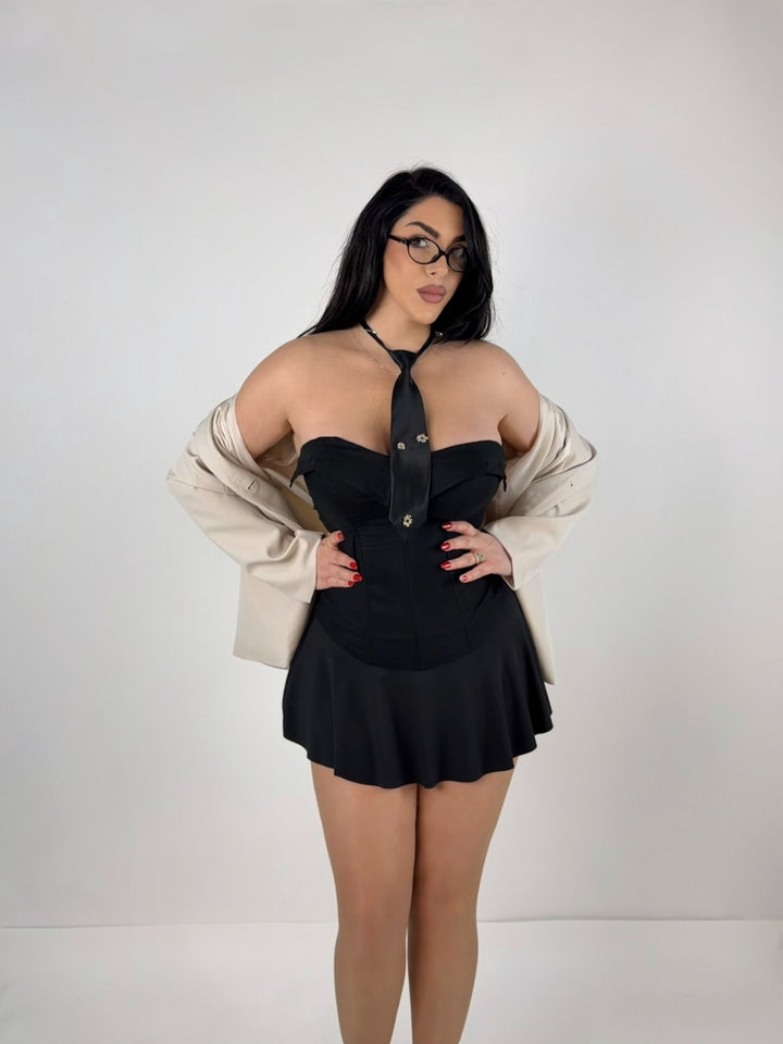 Corpetto con cravatta “Amber”