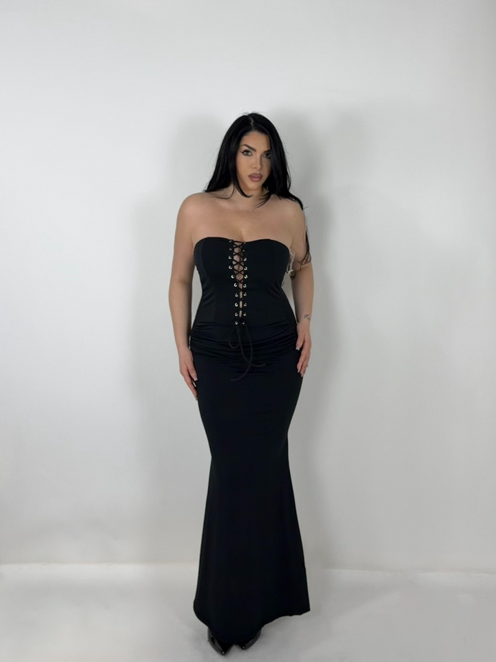 Abito a sirena con corpetto “Romina”