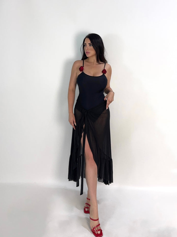 Coordinato costume e gonna copricostume “Roses”