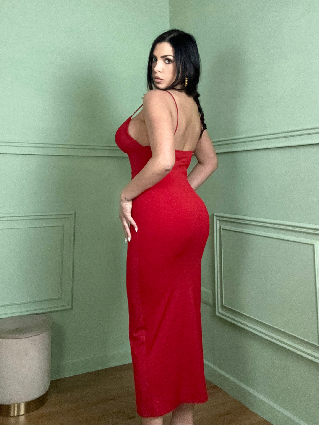 Vestido midi con copas preformadas “Erminia”