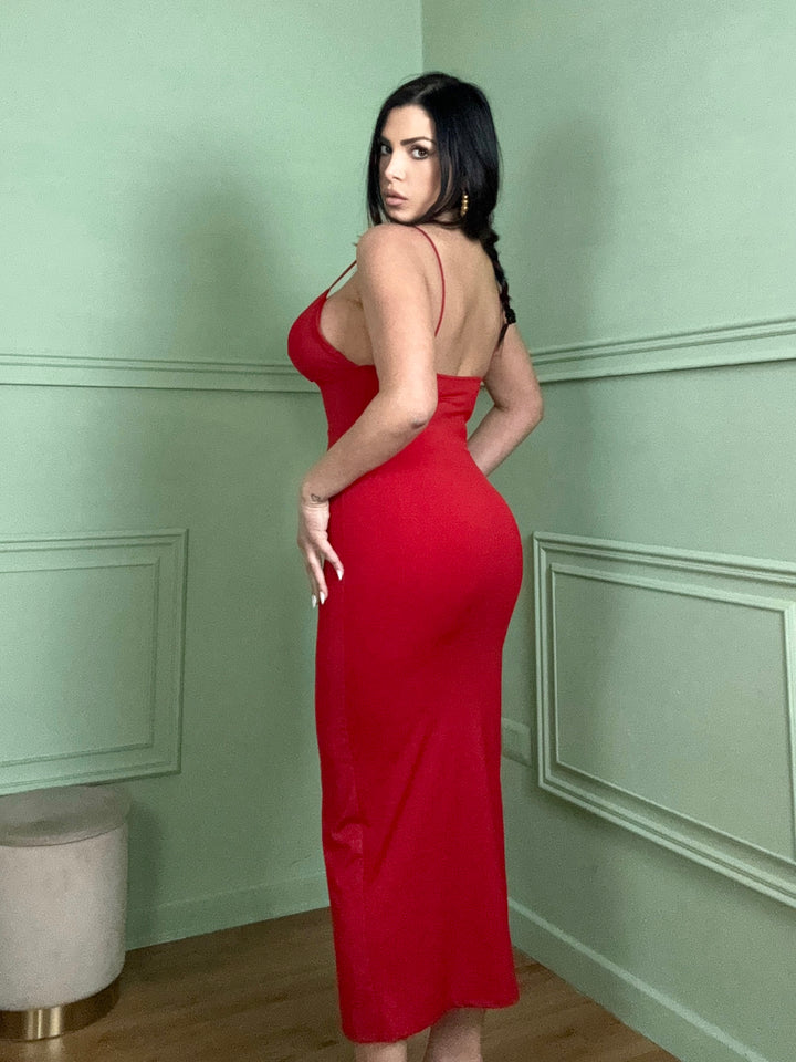 Vestido midi con copas preformadas “Erminia”