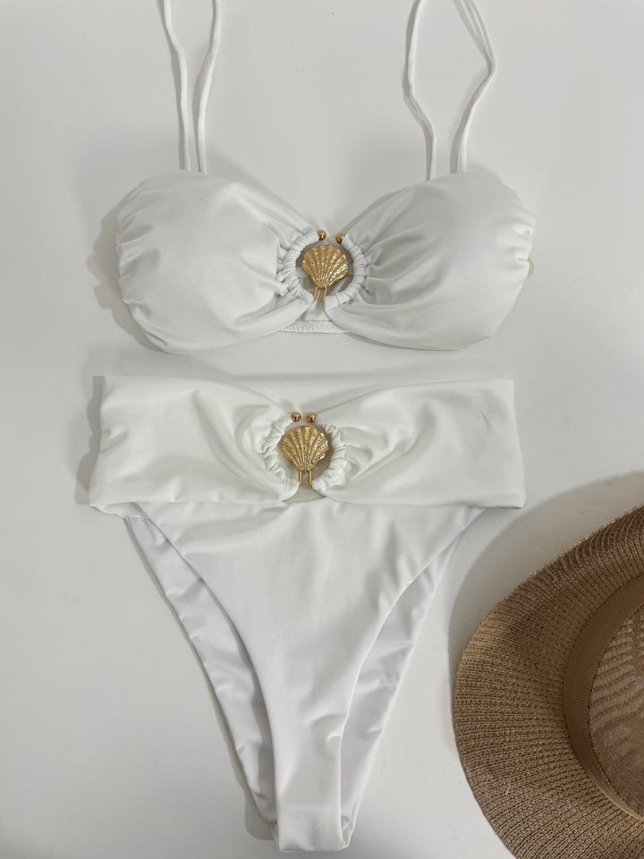 Costume a due pezzi vita alta “Conchiglia”