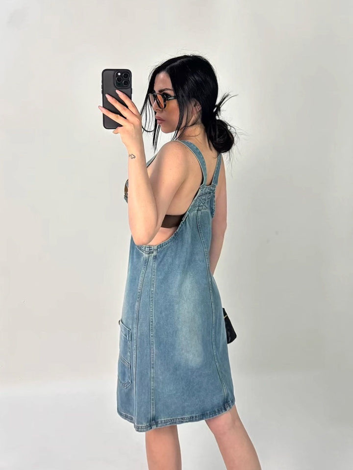 Salopette a gonna in jeans “Jolie”