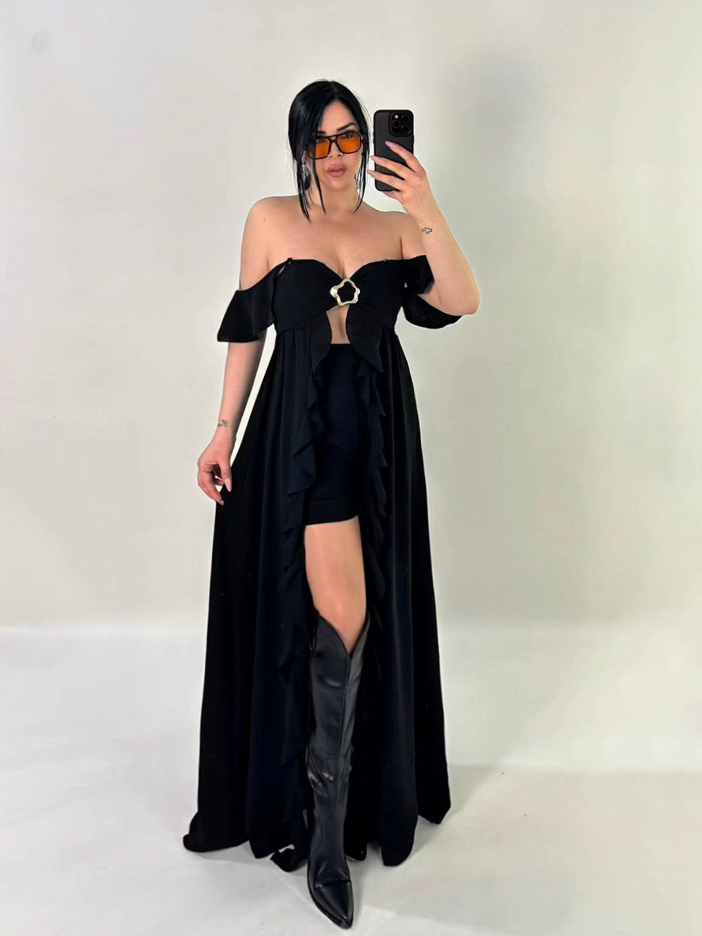 Coordinato top lungo e pantaloncini “Coachella”