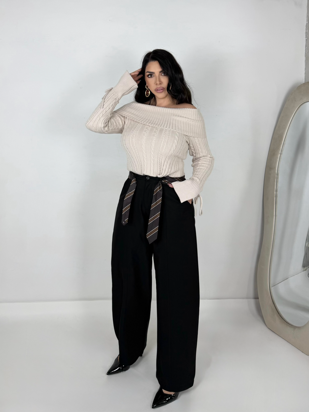 Pantaloni balloon con cravatta “Emily”