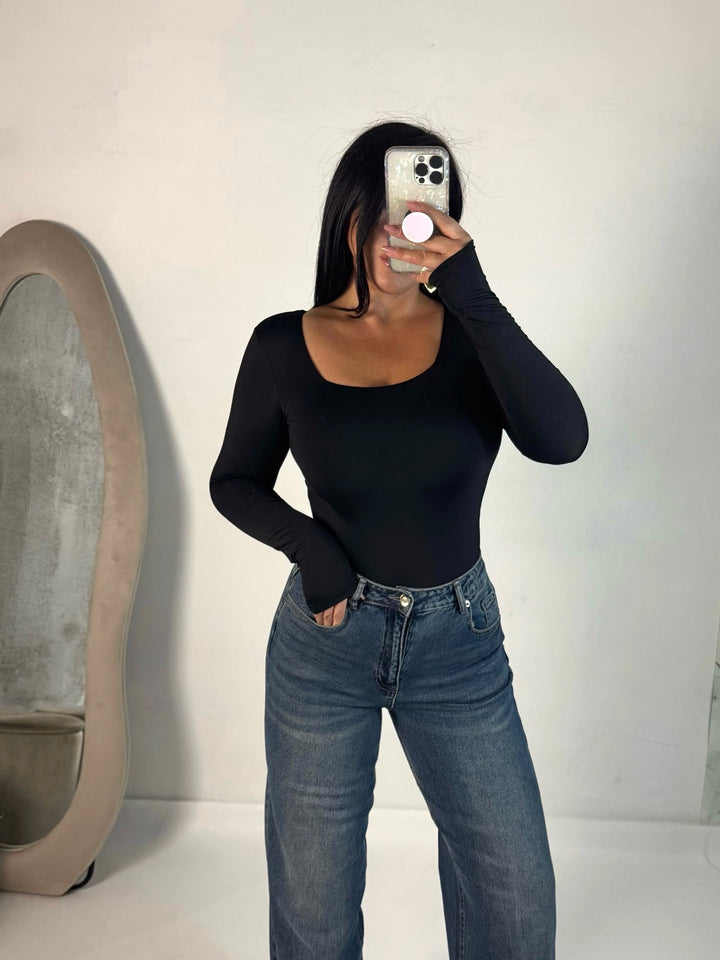 Body con scollo quadrato “Flavia”