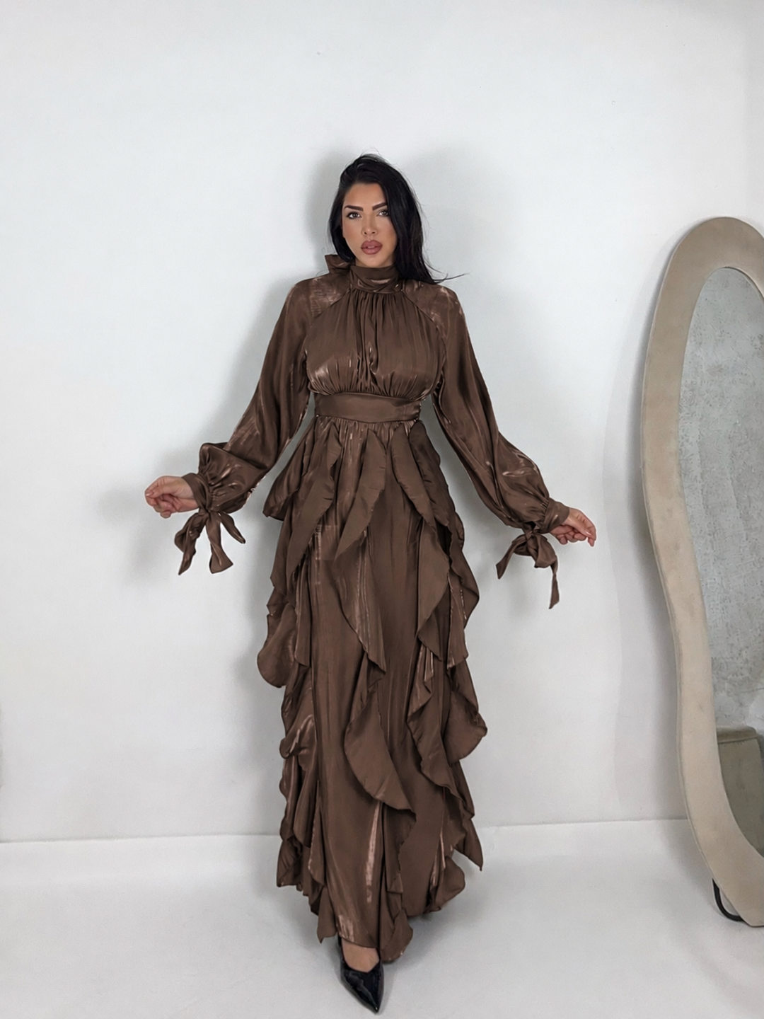 Abito “Satin Rouches”