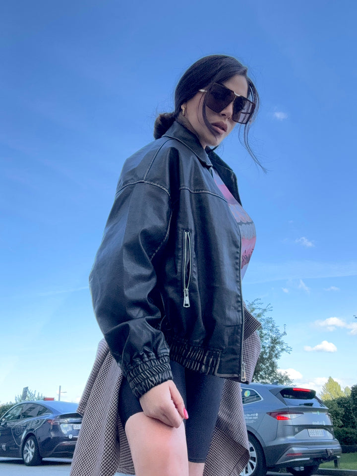 Giubbotto bomber in eco pelle “Dominique”