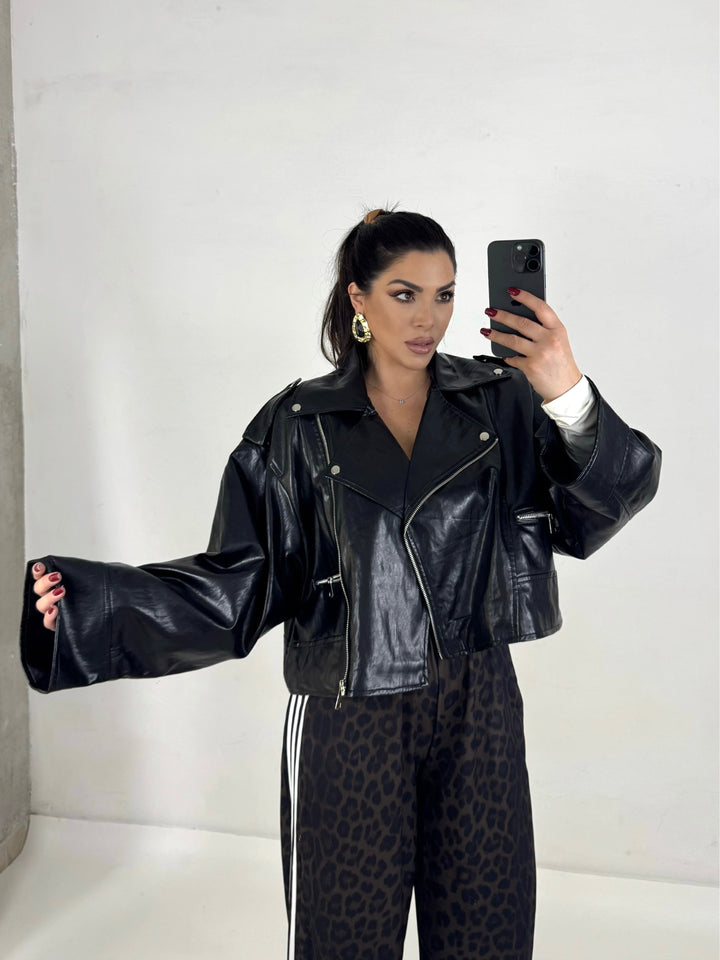 Giubbotto chiodo oversize in eco pelle “Urban”