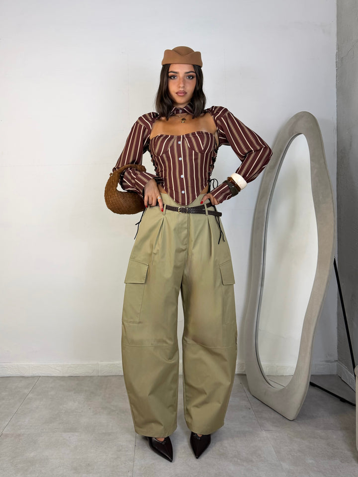 Pantaloni con cintura “Paris”